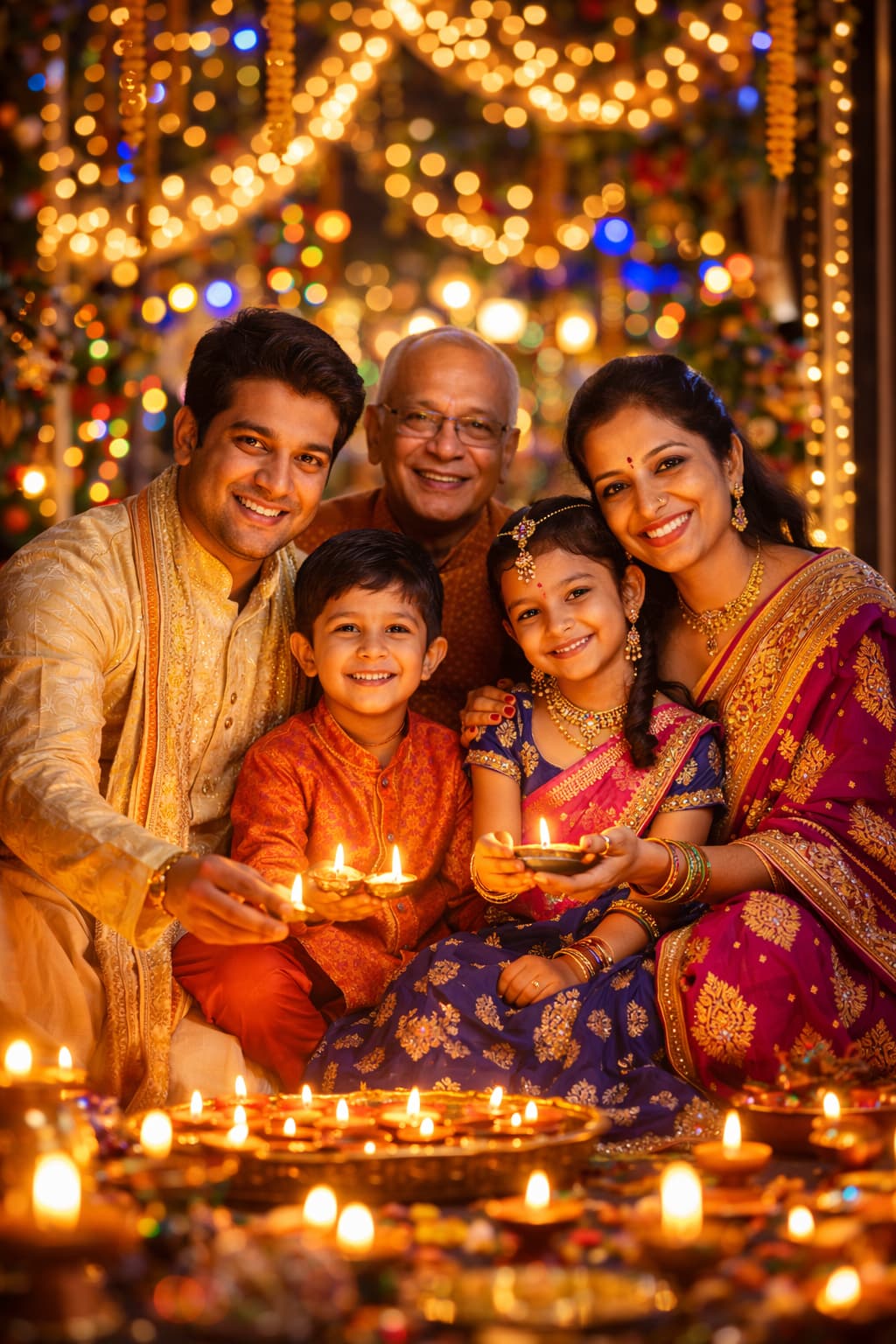 Family celebrating a festival together