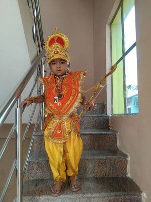 Child dressed as Lord Rama for Rama Navami celebration