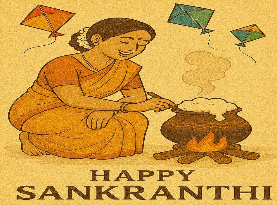 Makara Sankranti celebration kite flying Pongal festival India