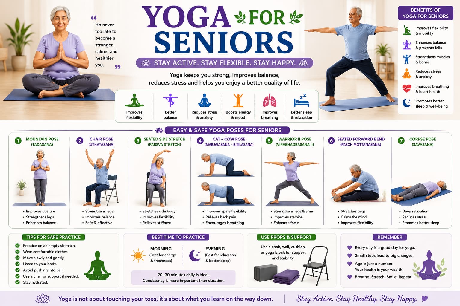 Yoga for seniors, benefits