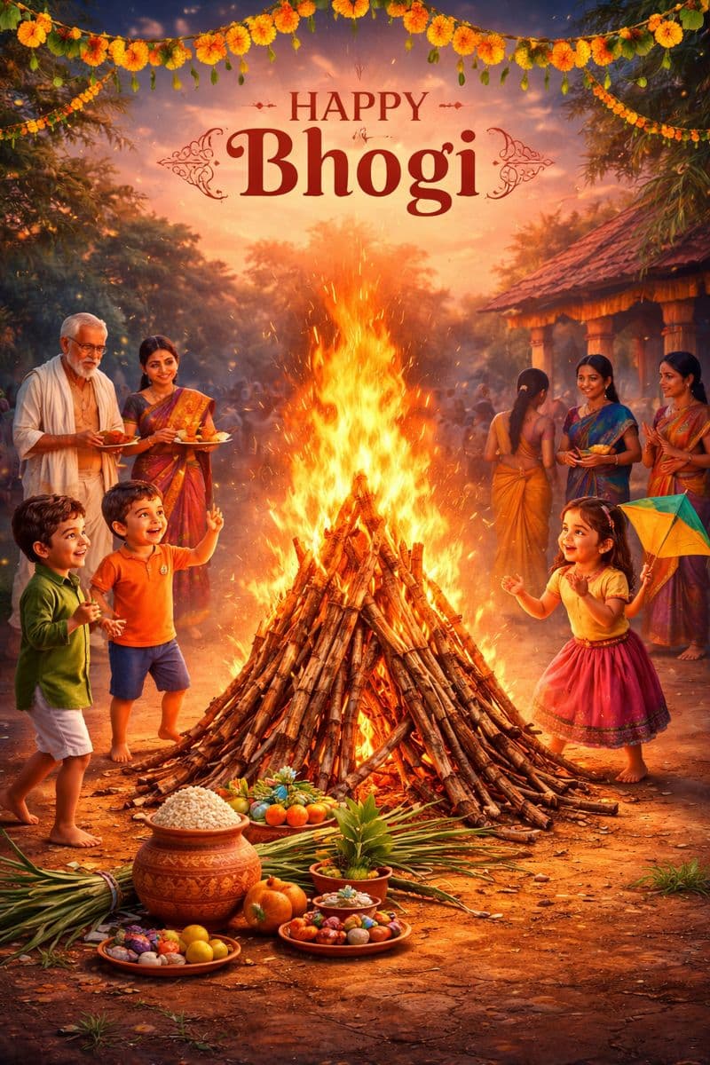 Bhogi Festival Bonfire