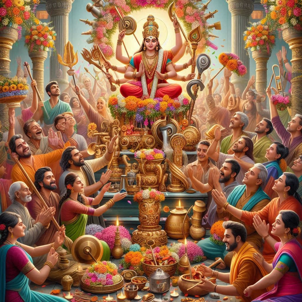 Traditional worship of tools and instruments on Dussehra