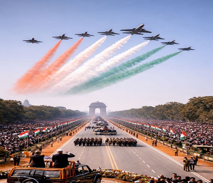 Republic Day Airshow Flypast by Indian Air Force fighter jets