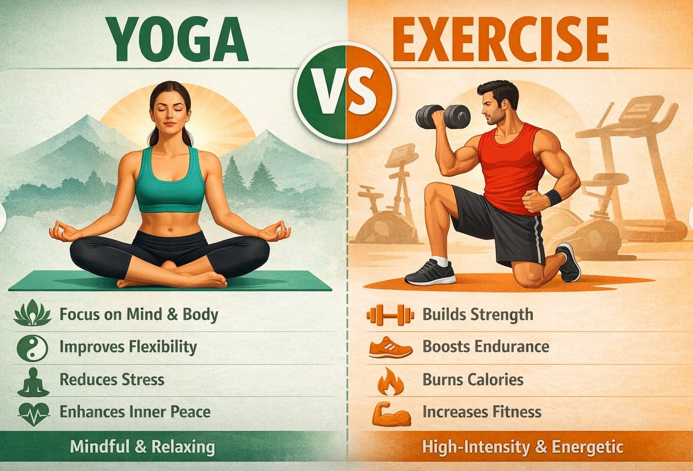 Yoga versus Exercise