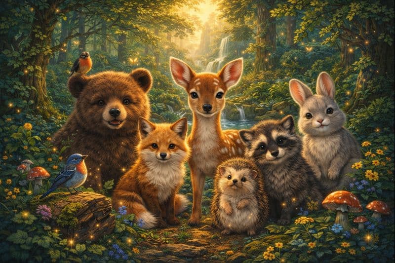 The Friendly Forest Animals - A story about forest friends
